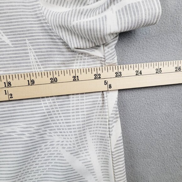 Nat Nast Luxury Shirt Mens Large White Gray Leaves Stripes Golf Polo - Picture 5 of 7